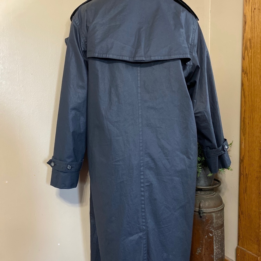 𝅺tanner Saks Fifth Avenue Black Trench Coat S8 - Picture 4 of 8